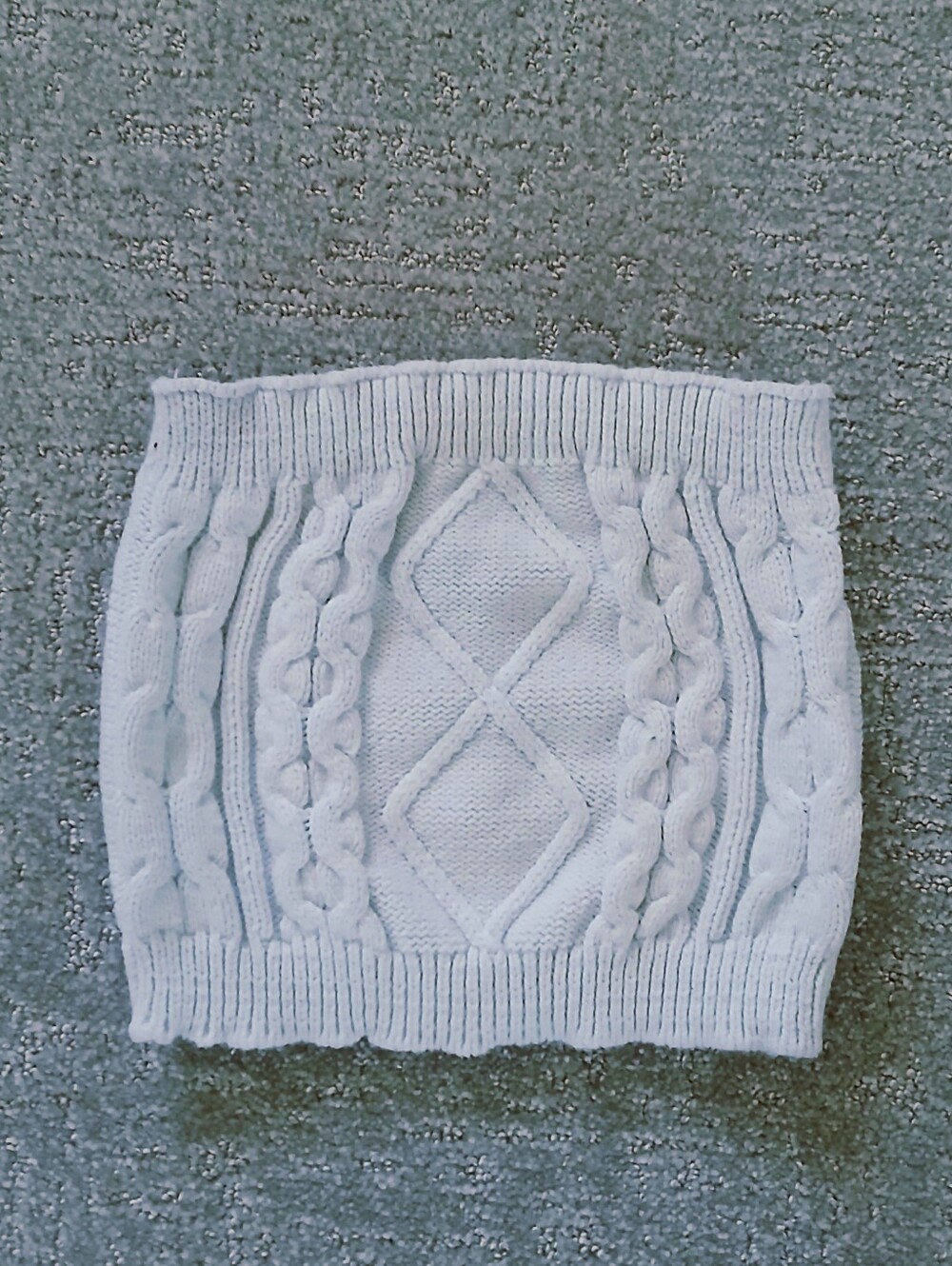 Forever 21 Cable Knit Cropped Tube Top Off White Medium